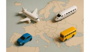 Carte avec différents modes de transport